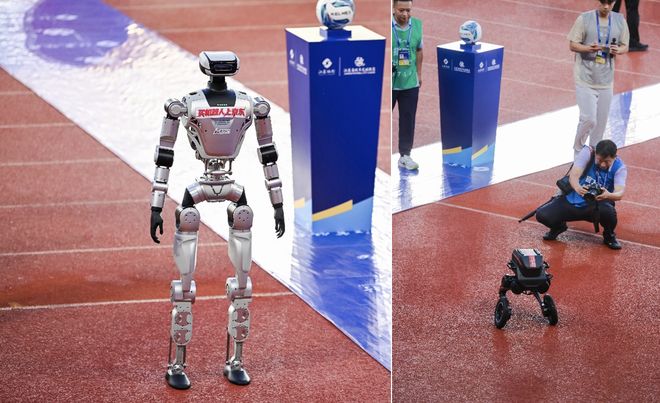 京东助阵苏超宿迁主场 逐际动力机器人热舞燃爆赛场(图1)