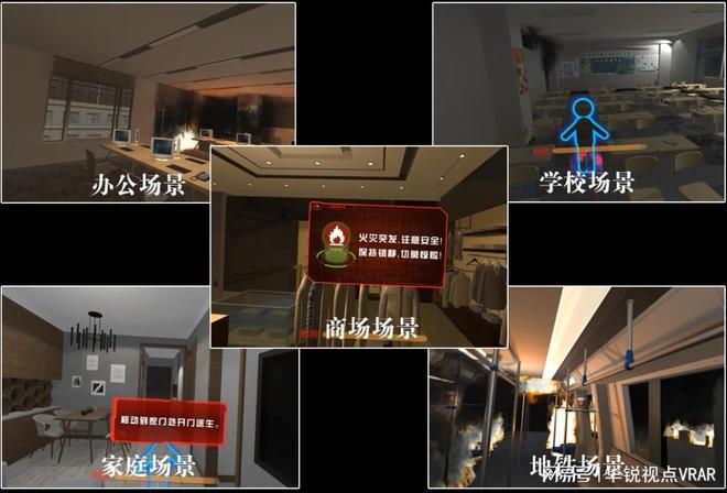 消防应急演练VR模拟体验写字楼、住宅、商场、地铁等多场景应用